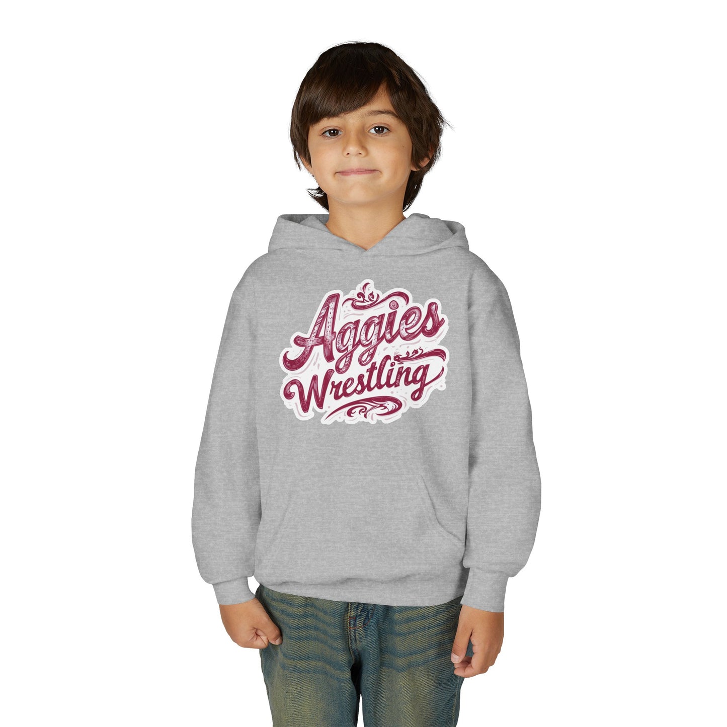 Youth Hoodie Sweatshirt \ Hamilton Aggies Wrestling \ HAWG2