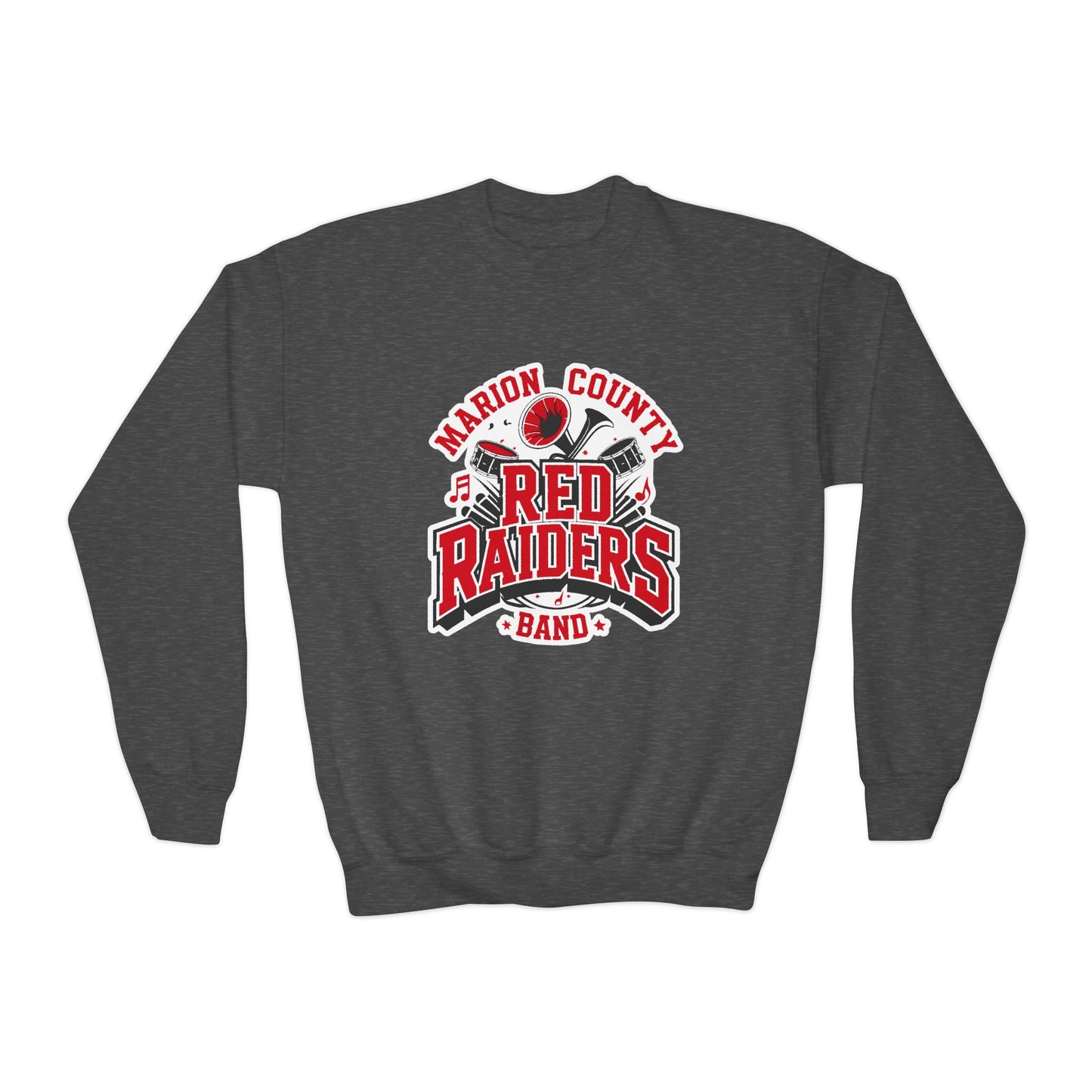 Youth Crewneck Sweatshirt \ Marion County Red Raiders Band \ MCB2