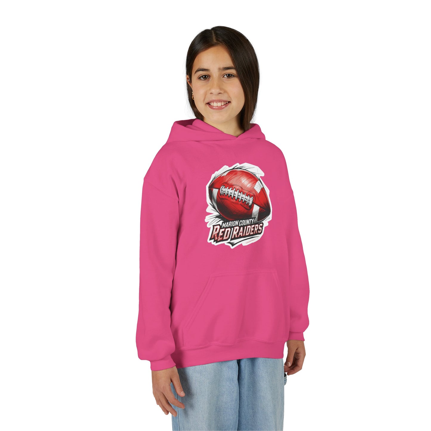 Youth Hoodie Sweatshirt \ Marion County Red Raiders Football \ MCF1
