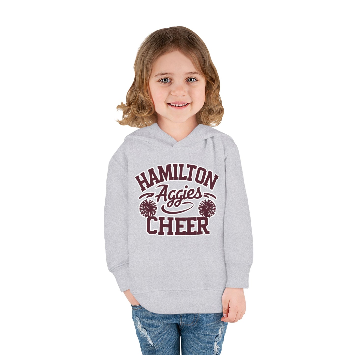 Toddler Hoodie Sweatshirt \ Hamilton Aggies Cheer \ Style HAC2