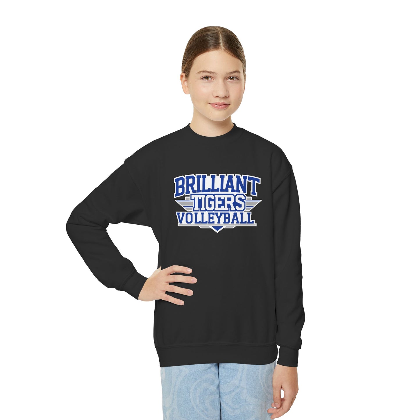 Youth Crewneck Sweatshirt \ Brilliant Tigers Volleyball \ BTV2