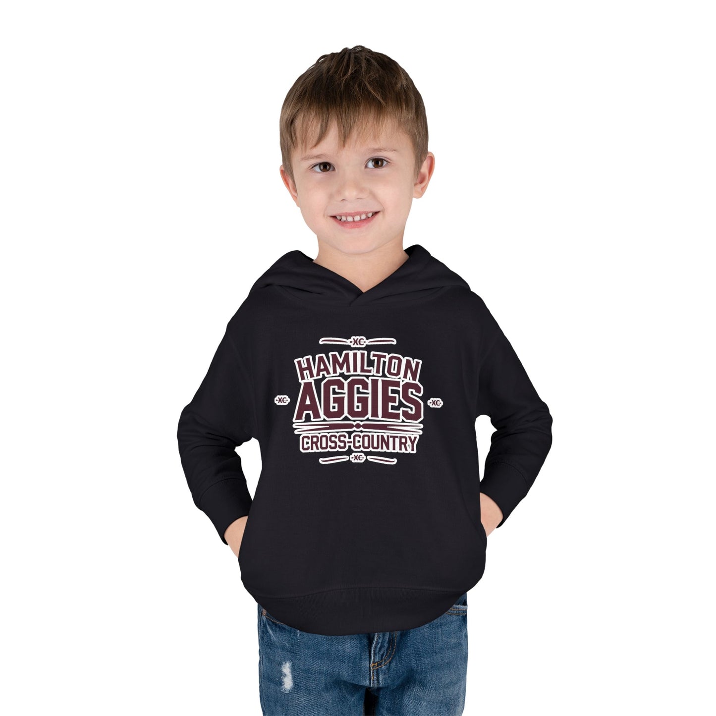 Toddler Hoodie Sweatshirt \ Hamilton Aggies Cross-Country \ HCC1