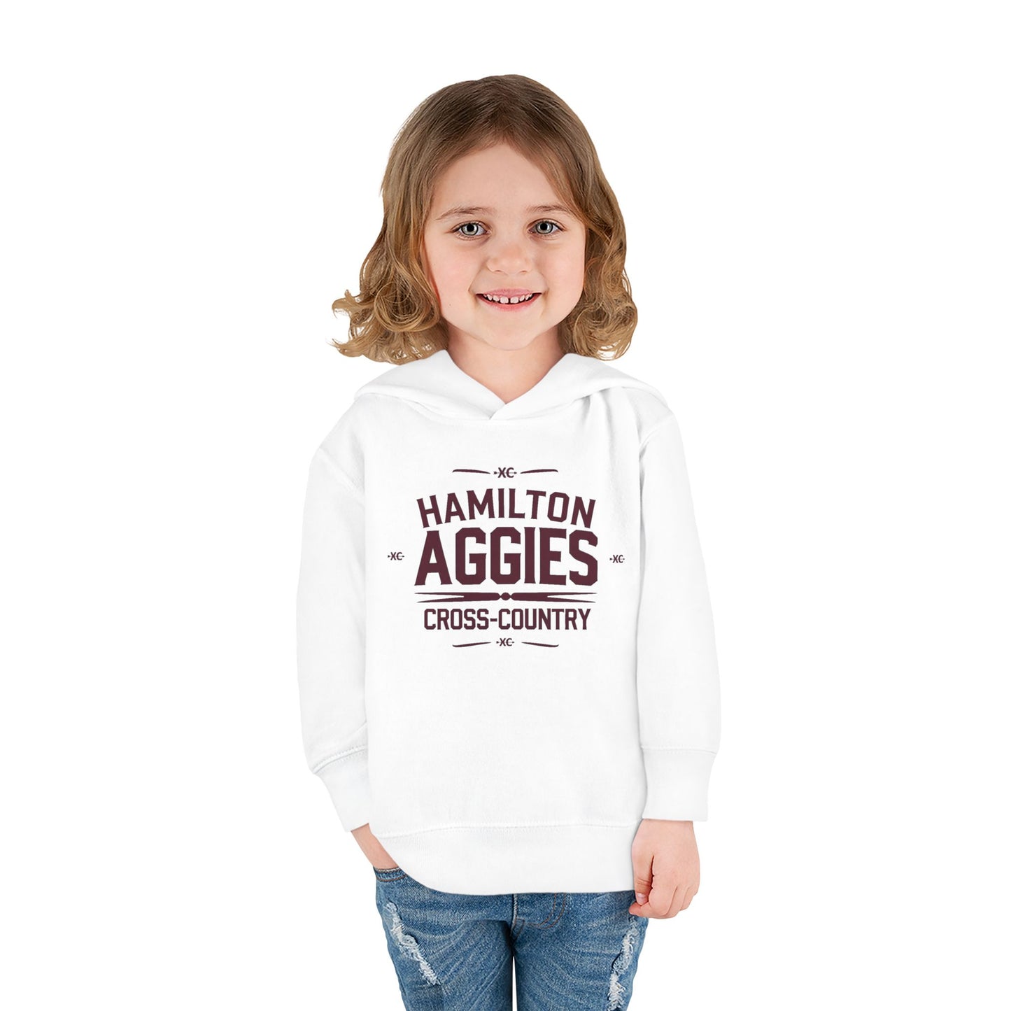 Toddler Hoodie Sweatshirt \ Hamilton Aggies Cross-Country \ HCC1