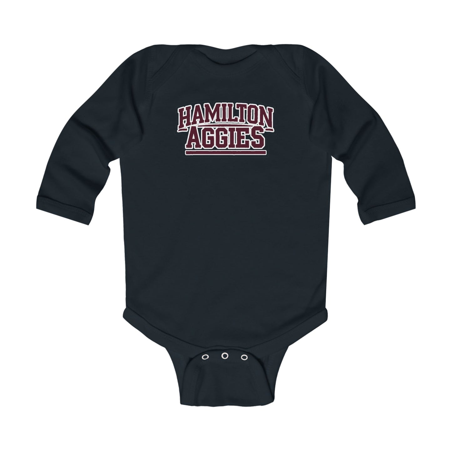 Long Sleeve Baby Bodysuit \ Hamilton Aggies \ HA2