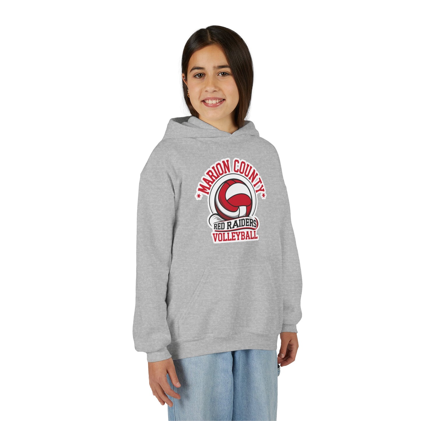 Youth Hoodie Sweatshirt \ Marion County Red Raiders Volleyball \ MCV1
