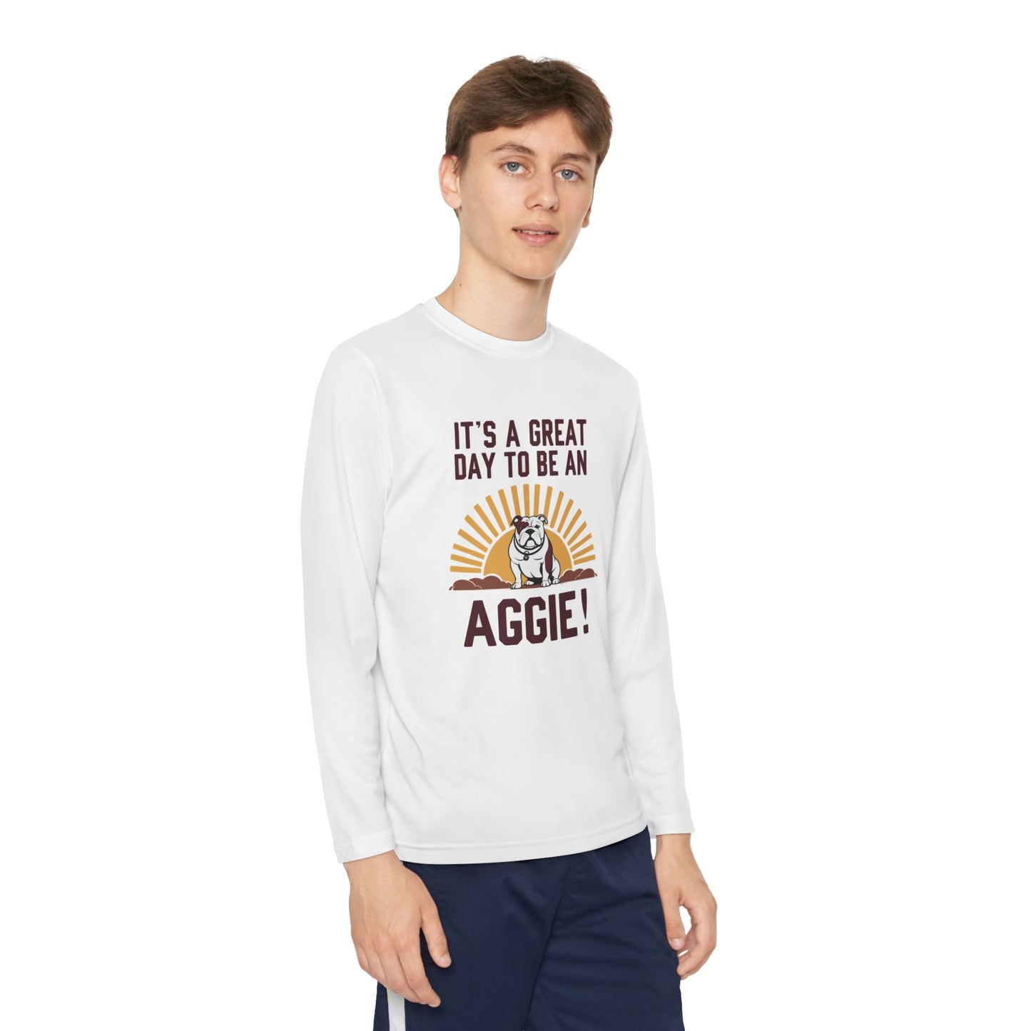 Youth Long Sleeve Tee \ It's a Great Day to be an Aggie! \ GDA4