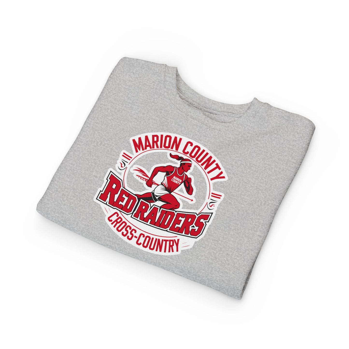 Toddler Crewneck Sweatshirt \ Marion County Red Raiders Cross-Country \ MCCC2