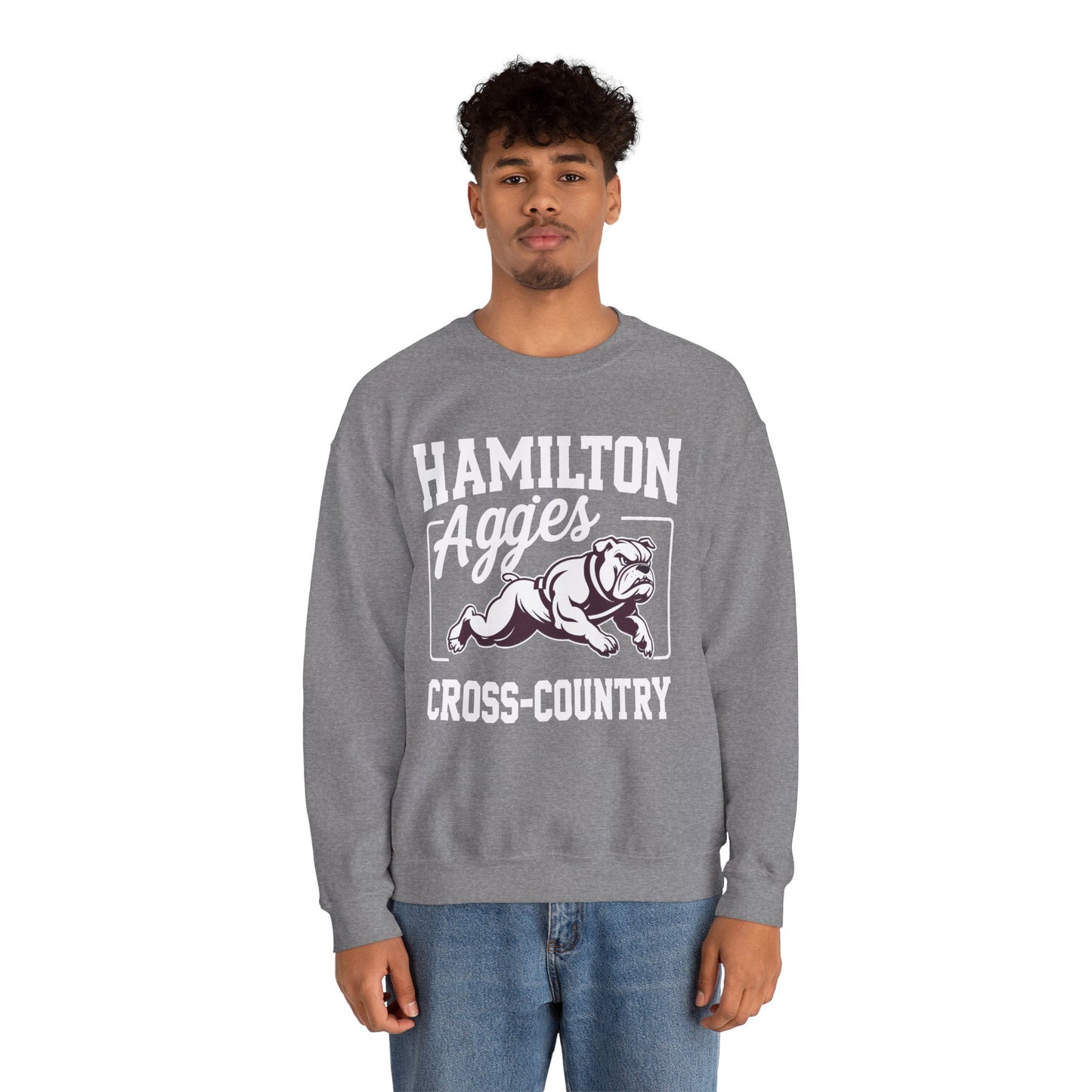 Adult Crewneck Sweatshirt \ Hamilton Aggies Cross-Country \ HCC2