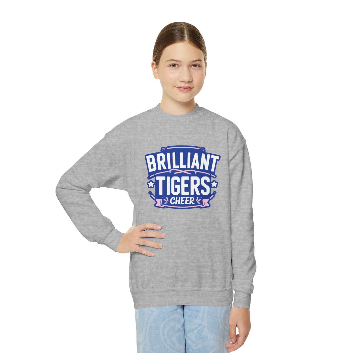 Youth Crewneck Sweatshirt \ Brilliant Tigers Cheer \ BTC2