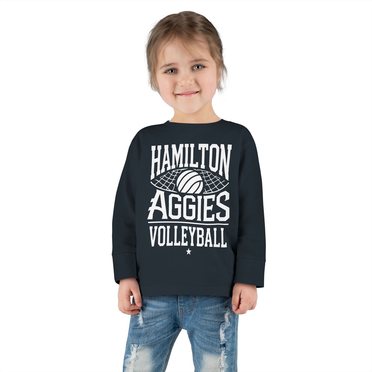 Toddler Long Sleeve Tee \ Hamilton Aggies Volleyball \ HAV2
