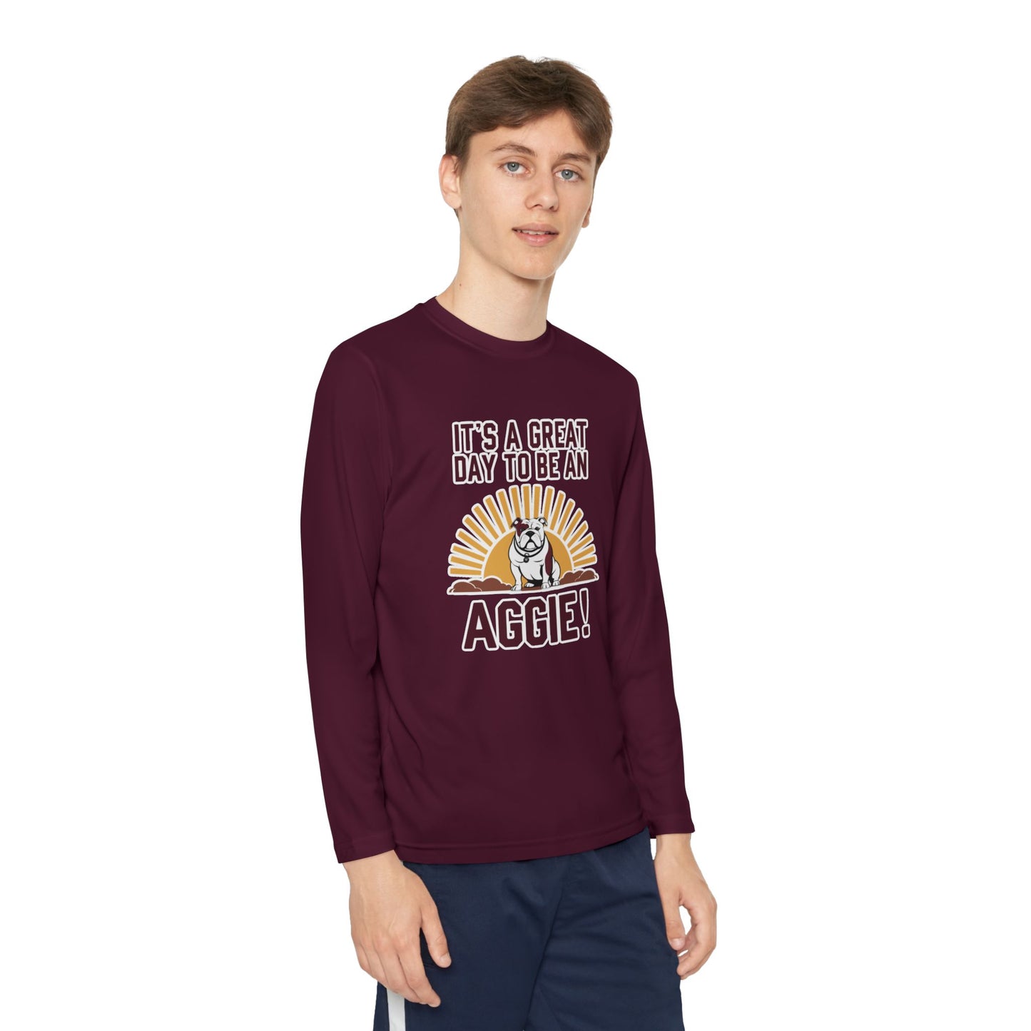 Youth Long Sleeve Tee \ It's a Great Day to be an Aggie! \ GDA4
