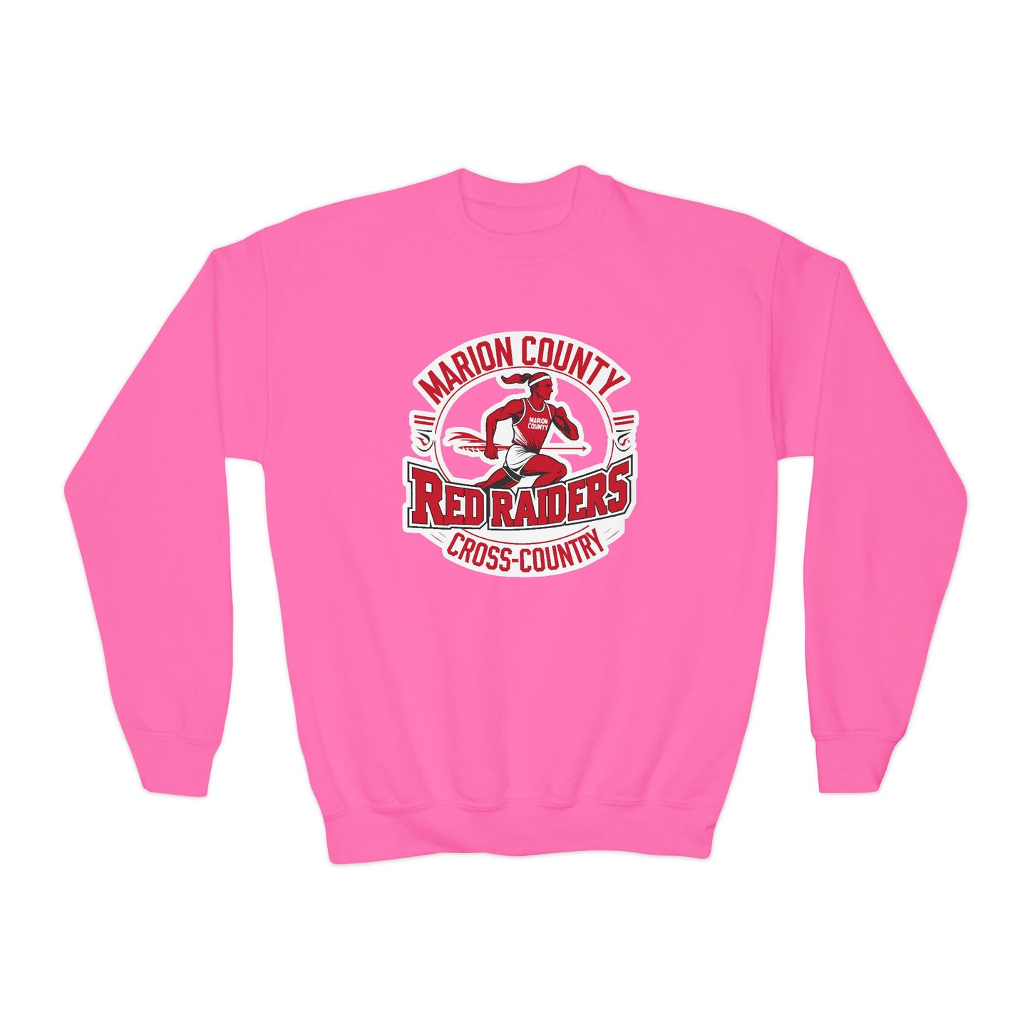 Youth Crewneck Sweatshirt \ Marion County Red Raiders Cross-Country \ MCCC2