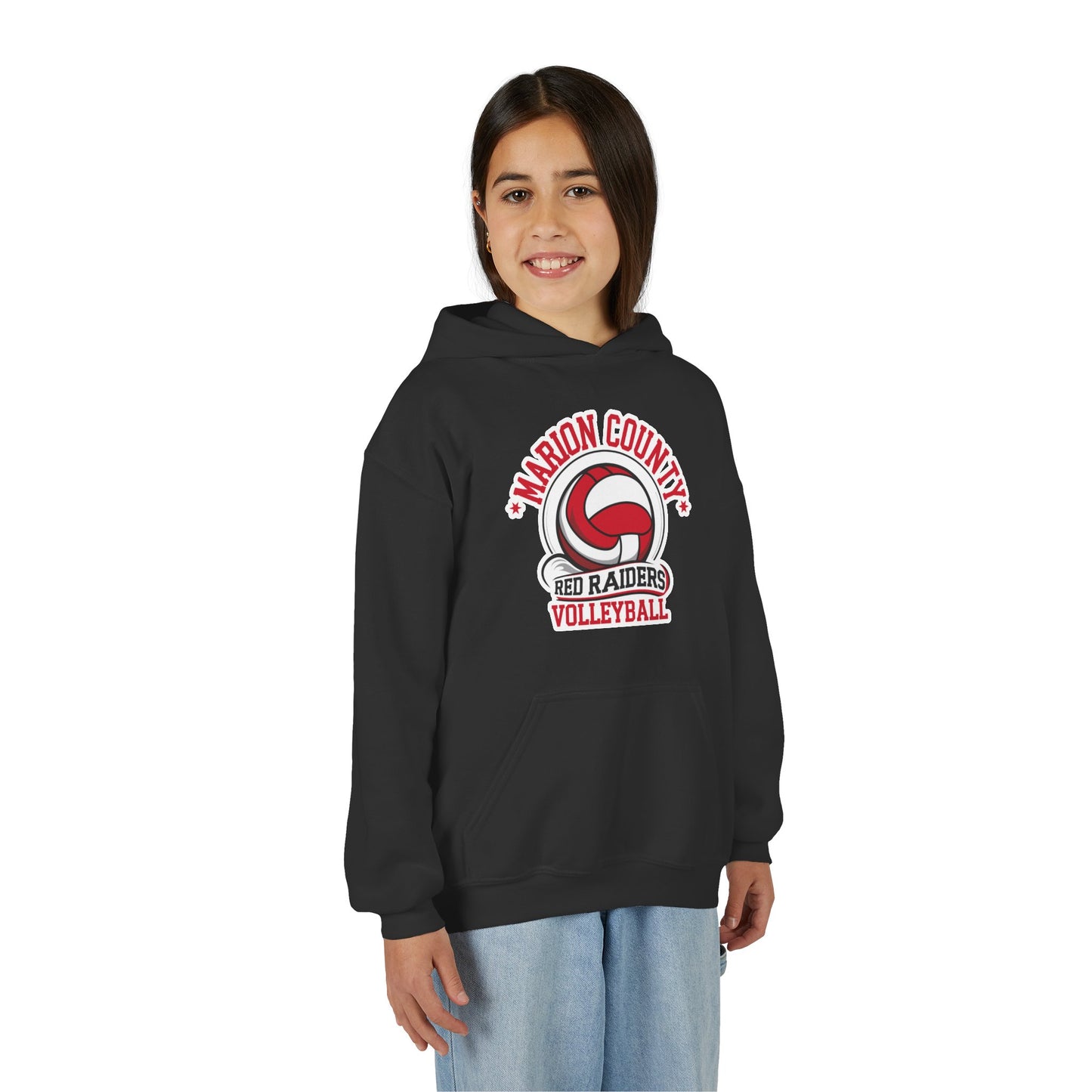Youth Hoodie Sweatshirt \ Marion County Red Raiders Volleyball \ MCV1