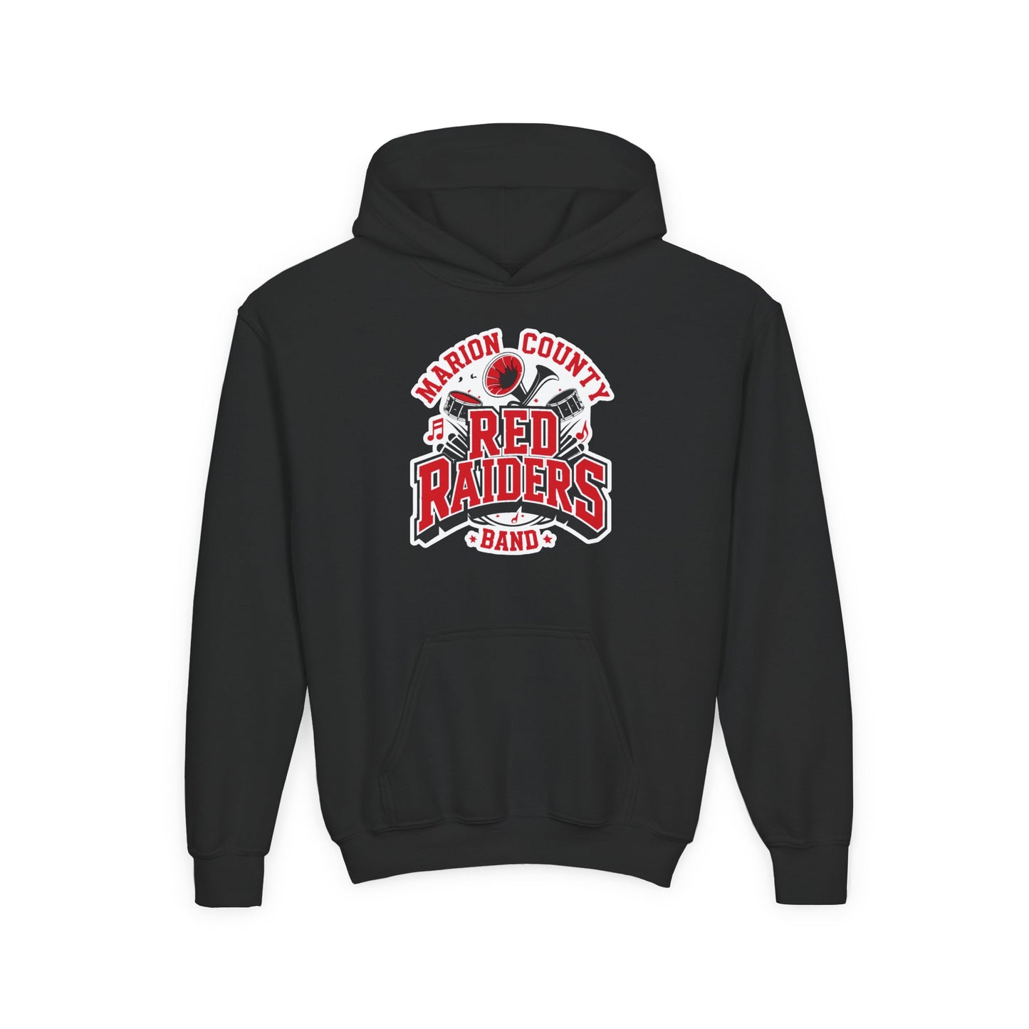 Youth Hoodie Sweatshirt \ Marion County Red Raiders Band \ MCB2
