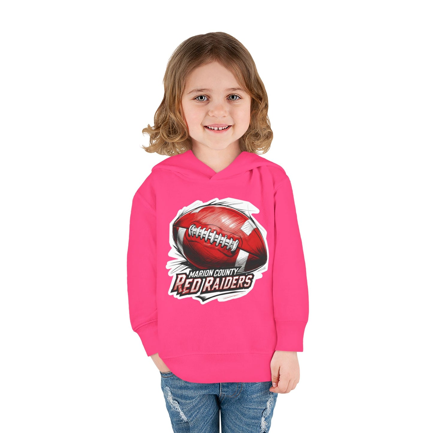 Toddler Hoodie Sweatshirt \ Marion County Red Raiders Football \ MCF1