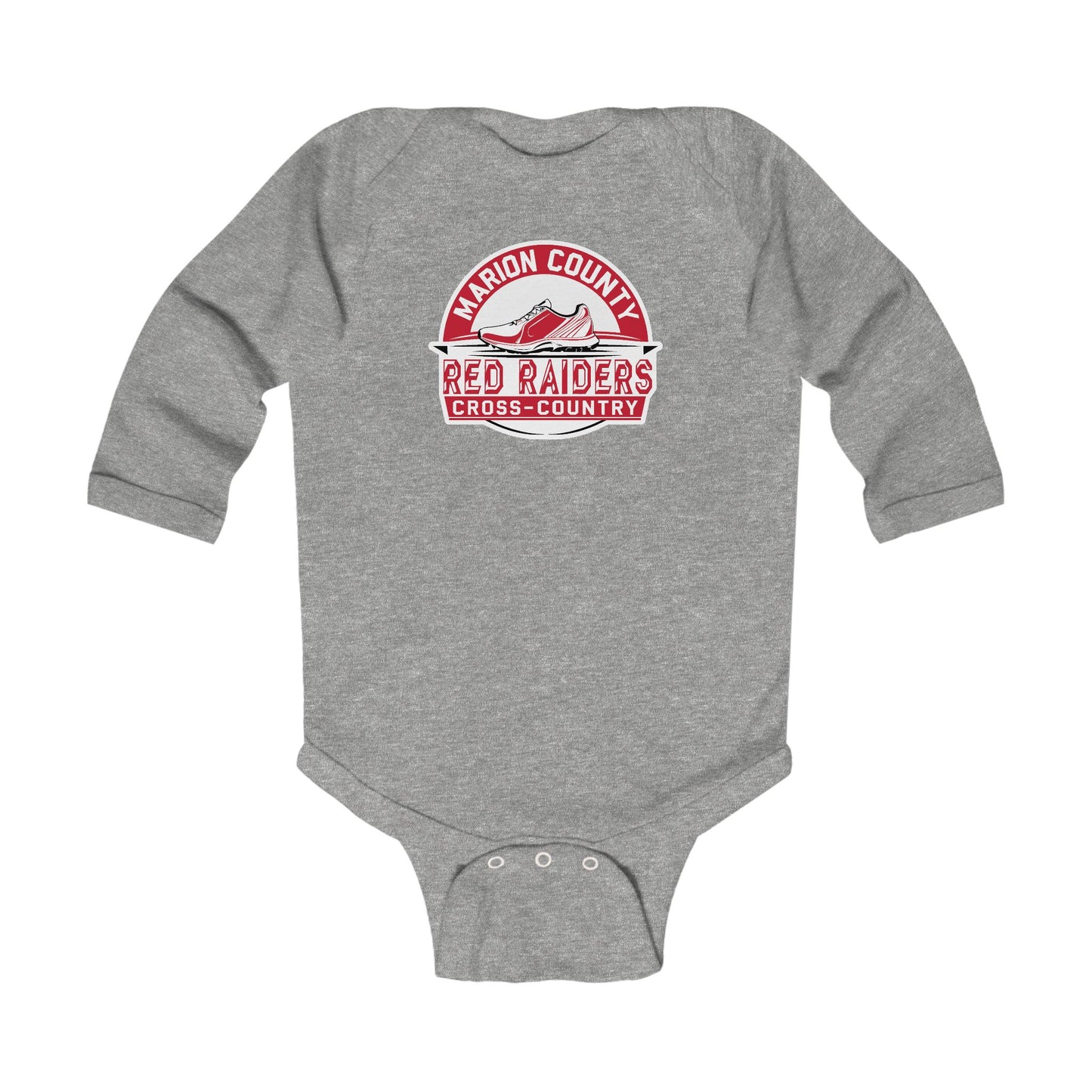 Long Sleeve Baby Bodysuit \ Marion County Red Raiders Cross-Country \ MCCC1