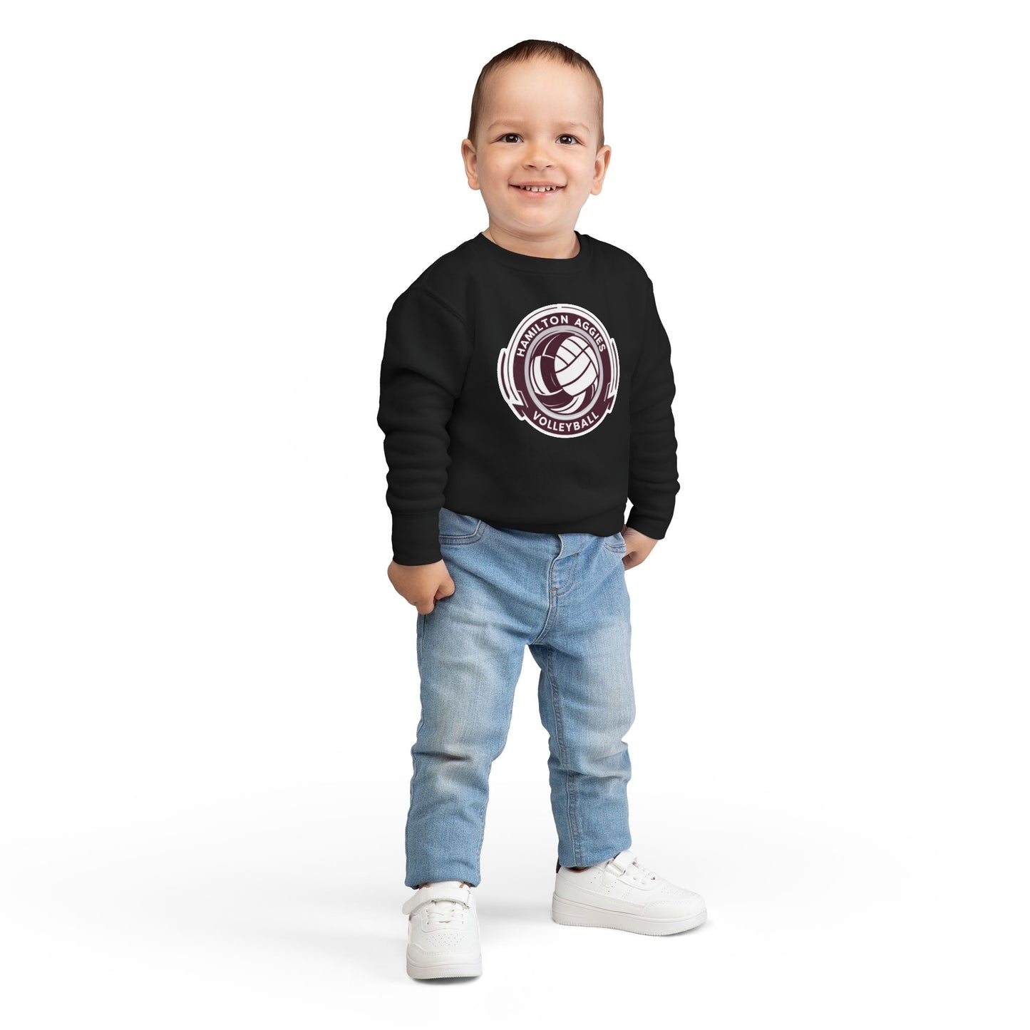Toddler Crewneck Sweatshirt \ Hamilton Aggies Volleyball \ HAV1