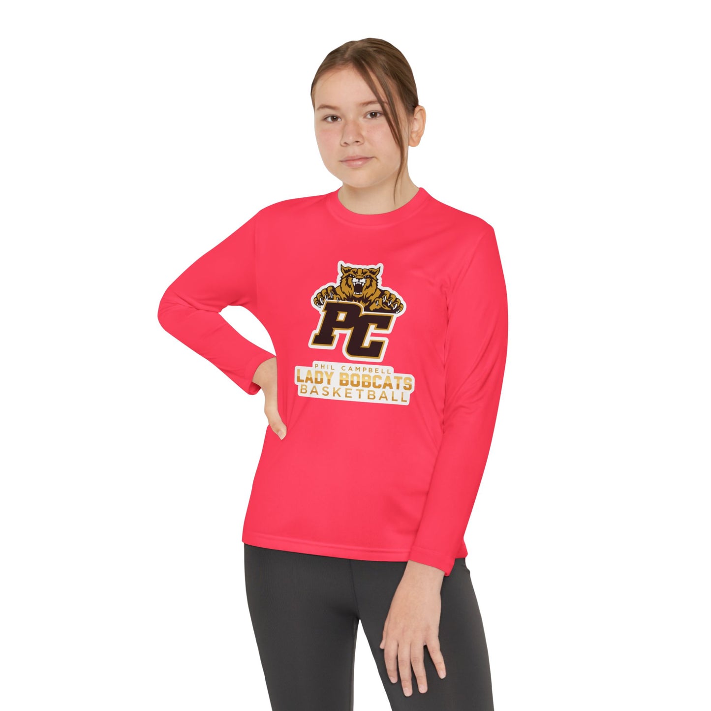 Youth Long Sleeve Tee \ Phil Campbell Bobcats Basketball \ PCBBKG1
