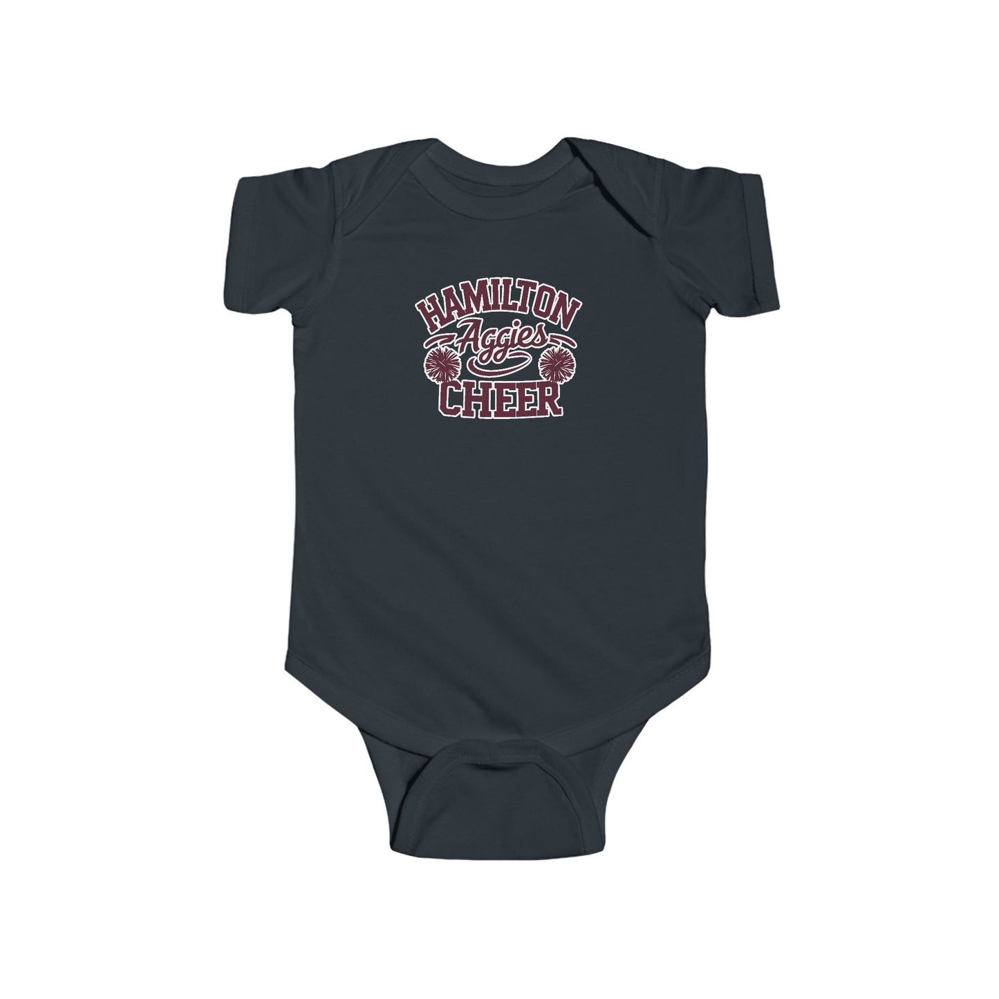Short Sleeve Baby Bodysuit \ Hamilton Aggies Cheer \ Style HAC2