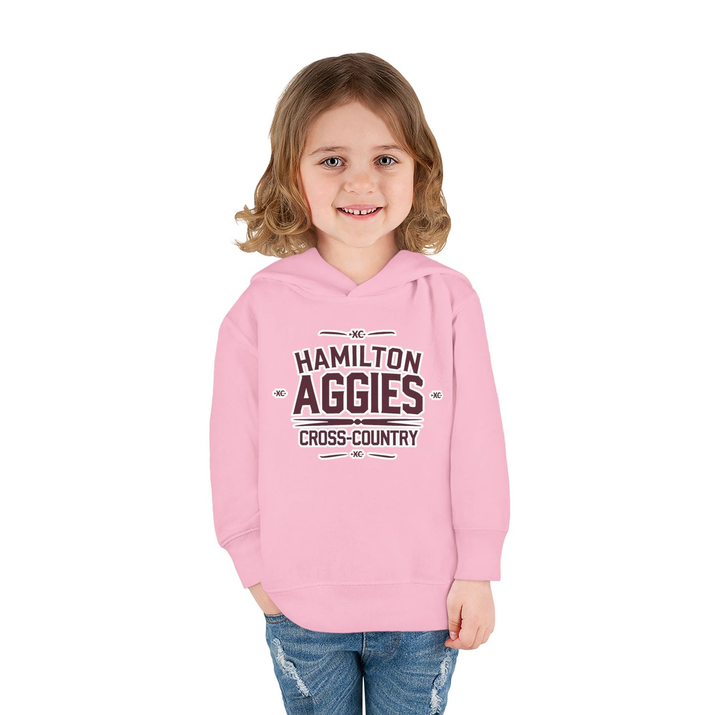 Toddler Hoodie Sweatshirt \ Hamilton Aggies Cross-Country \ HCC1