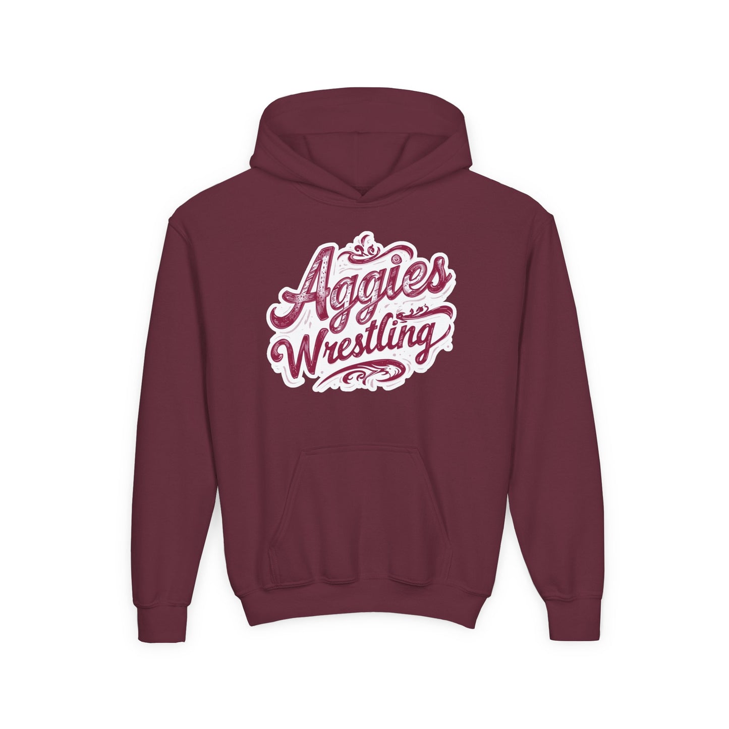 Youth Hoodie Sweatshirt \ Hamilton Aggies Wrestling \ HAWG2