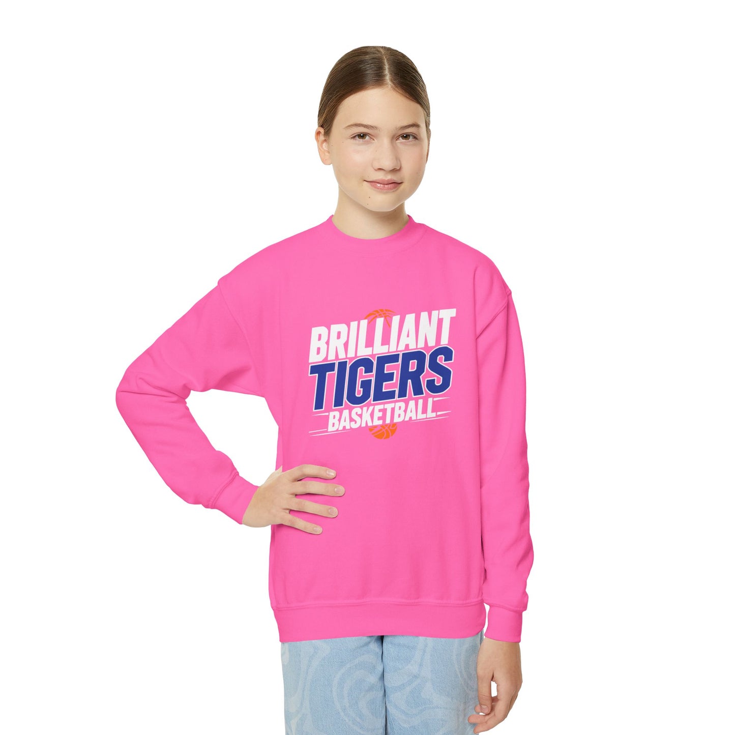 Youth Crewneck Sweatshirt \ Brilliant Tigers Basketball \ BTBK1