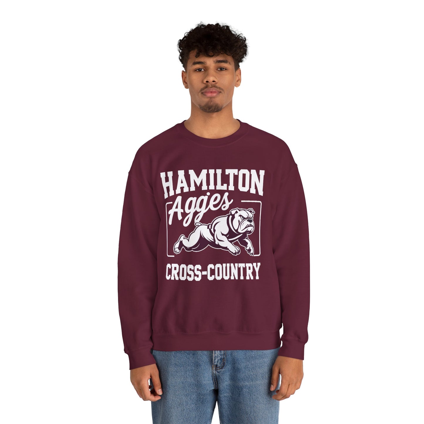 Adult Crewneck Sweatshirt \ Hamilton Aggies Cross-Country \ HCC2