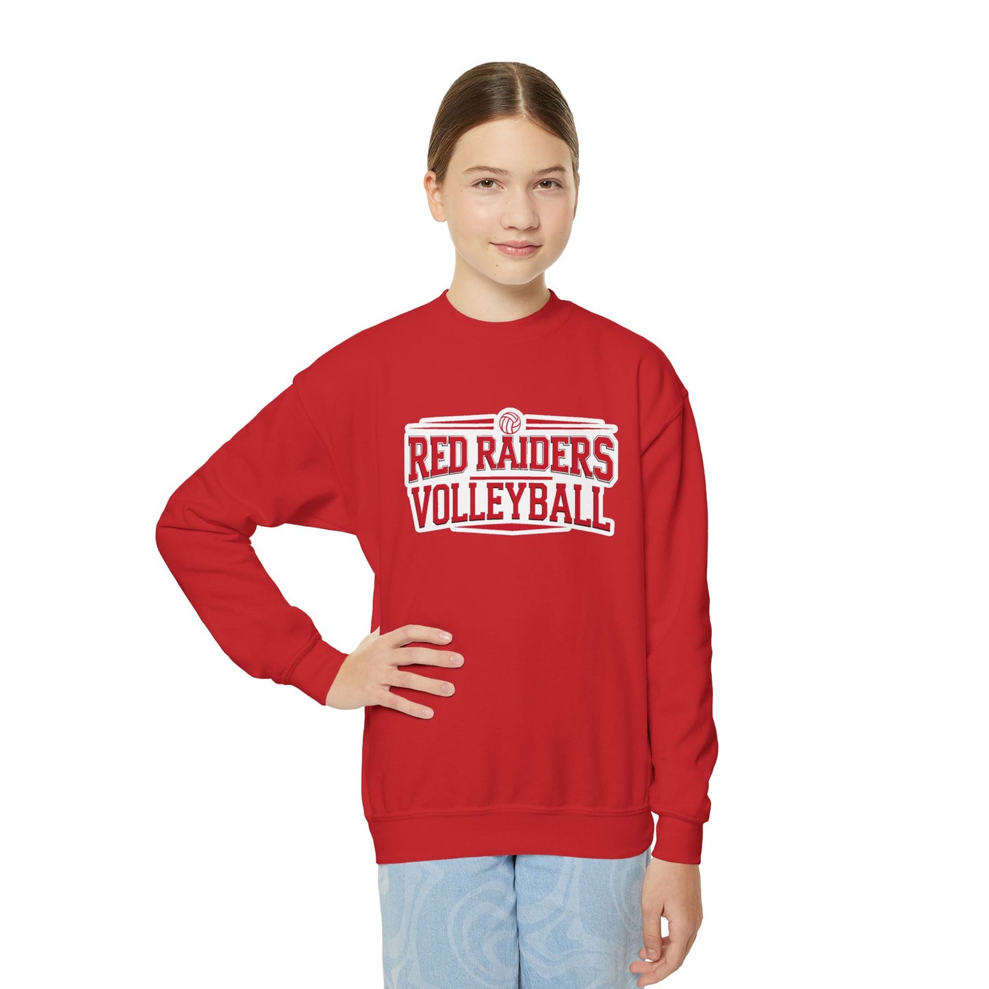 Youth Crewneck Sweatshirt \ Marion County Red Raiders Volleyball \ MCV2