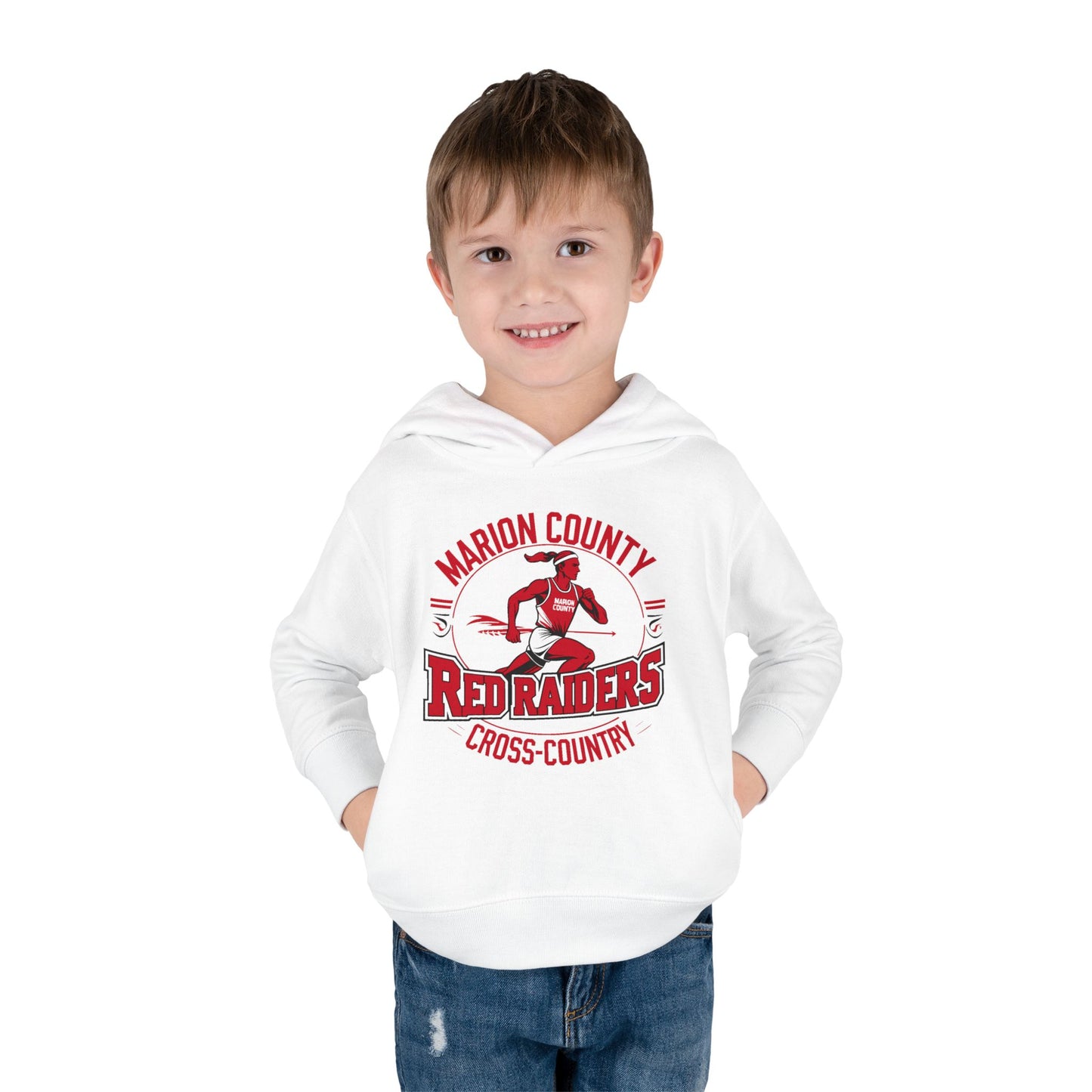 Toddler Hoodie Sweatshirt \ Marion County Red Raiders Cross-Country \ MCCC2