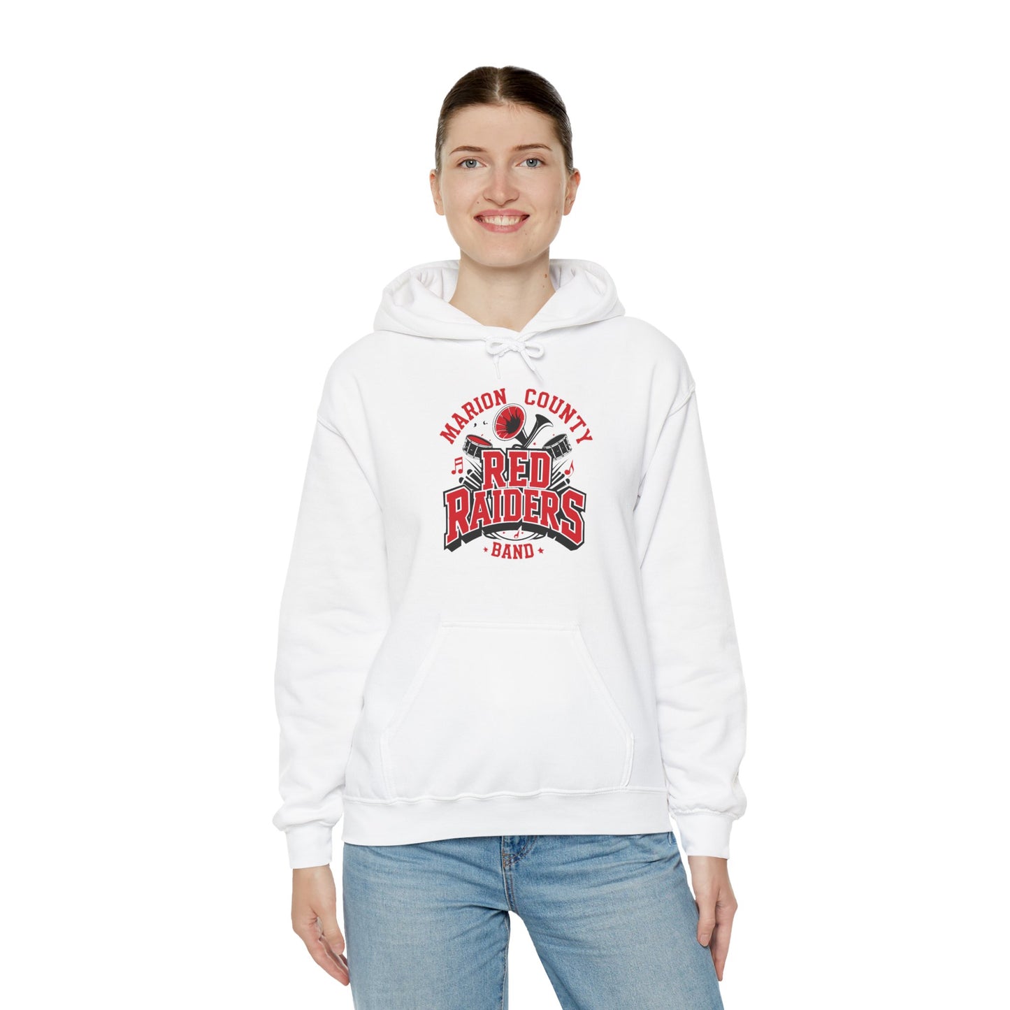 Adult Hoodie Sweatshirt \ Marion County Red Raiders Band \ MCB2