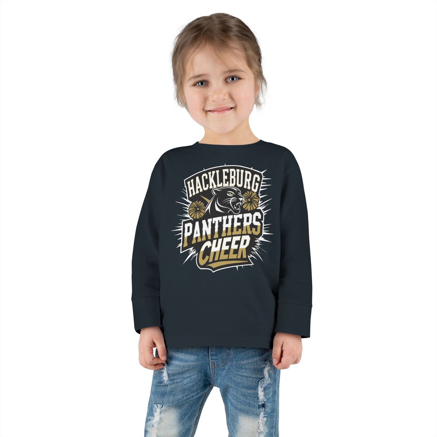 Toddler Long Sleeve Tee \ Hackleburg Panthers Cheer \ HPC1