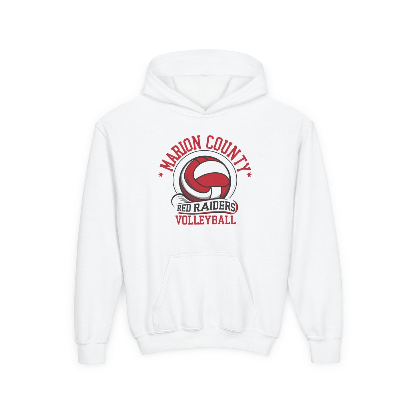 Youth Hoodie Sweatshirt \ Marion County Red Raiders Volleyball \ MCV1