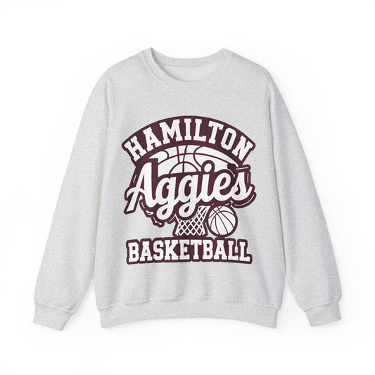 Adult Crewneck Sweatshirt \ Hamilton Aggies Basketball \ HABBG1