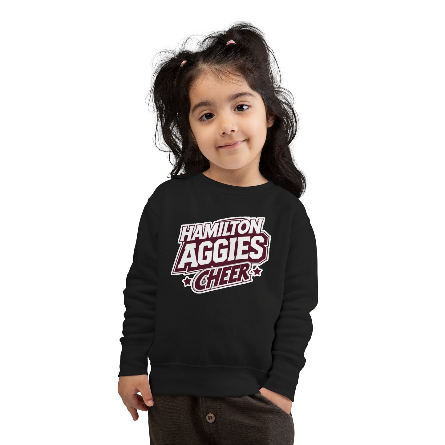 Toddler Crewneck Sweatshirt \ Hamilton Aggies Cheer \ HAC1