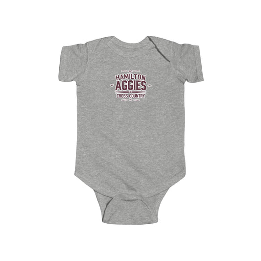 Short Sleeve Baby Bodysuit \ Hamilton Aggies Cross-Country \ HCC1