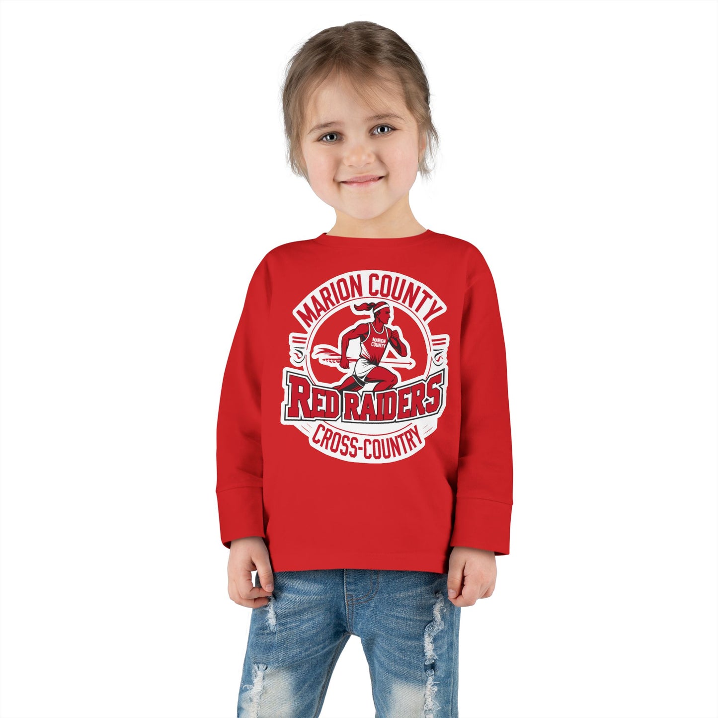 Toddler Long Sleeve Tee \ Marion County Red Raiders Cross-Country \ MCCC2