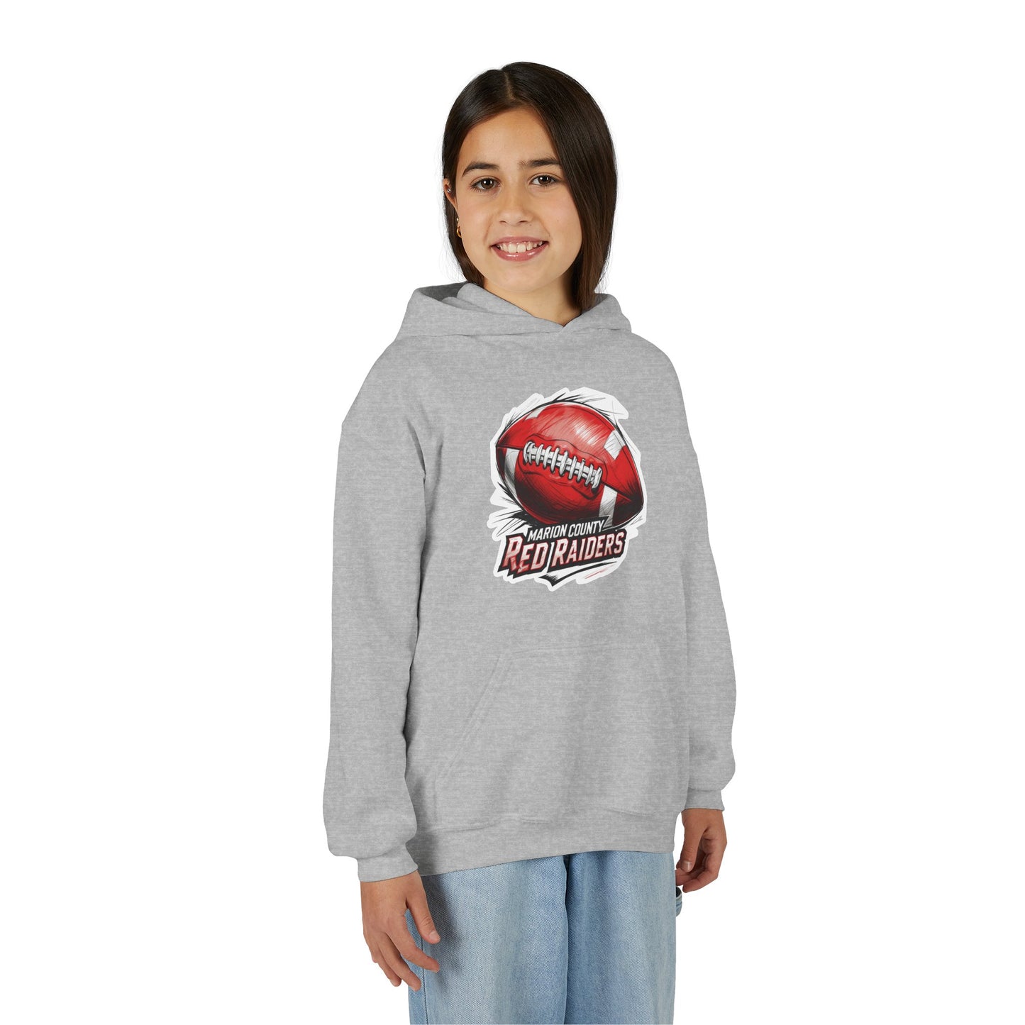 Youth Hoodie Sweatshirt \ Marion County Red Raiders Football \ MCF1