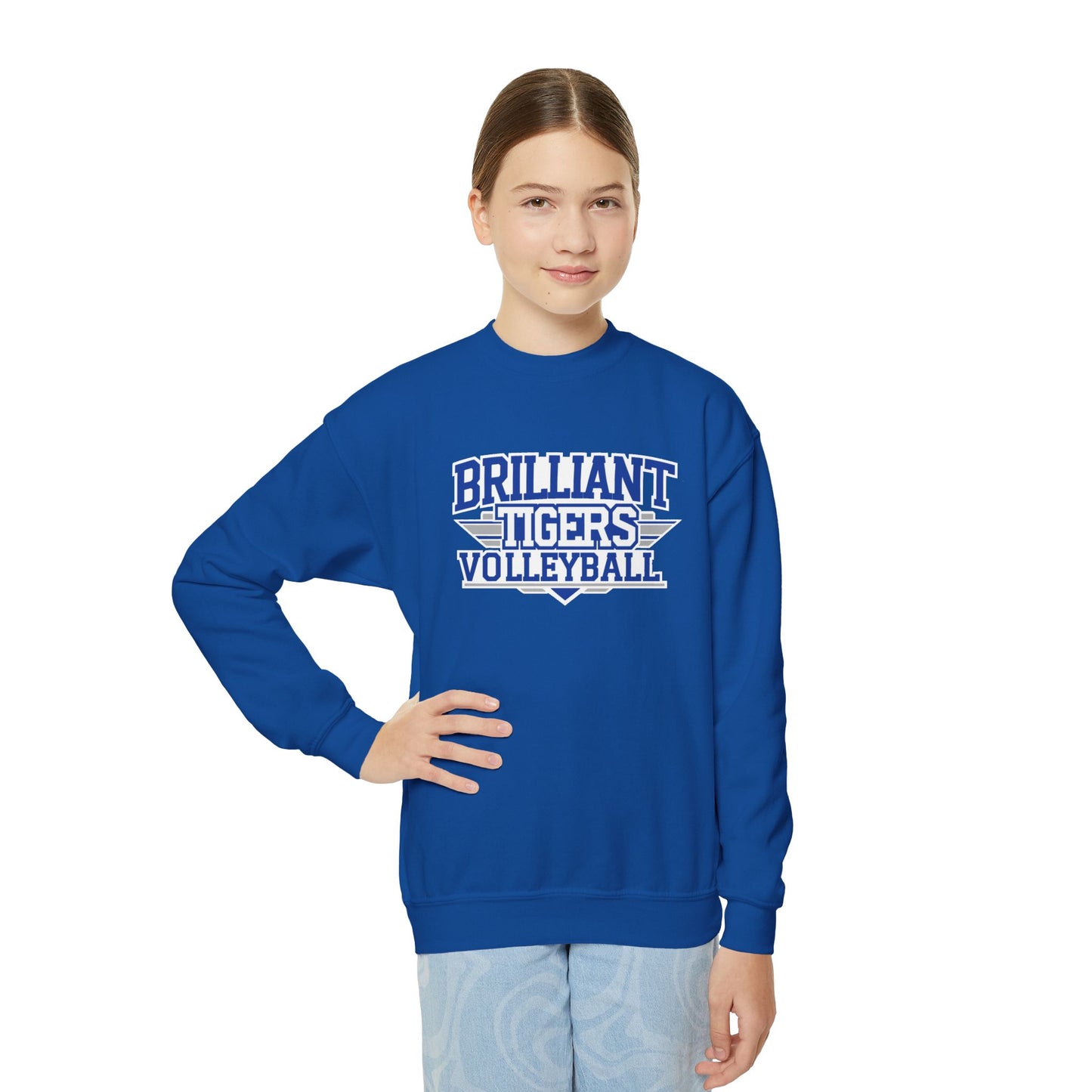 Youth Crewneck Sweatshirt \ Brilliant Tigers Volleyball \ BTV2