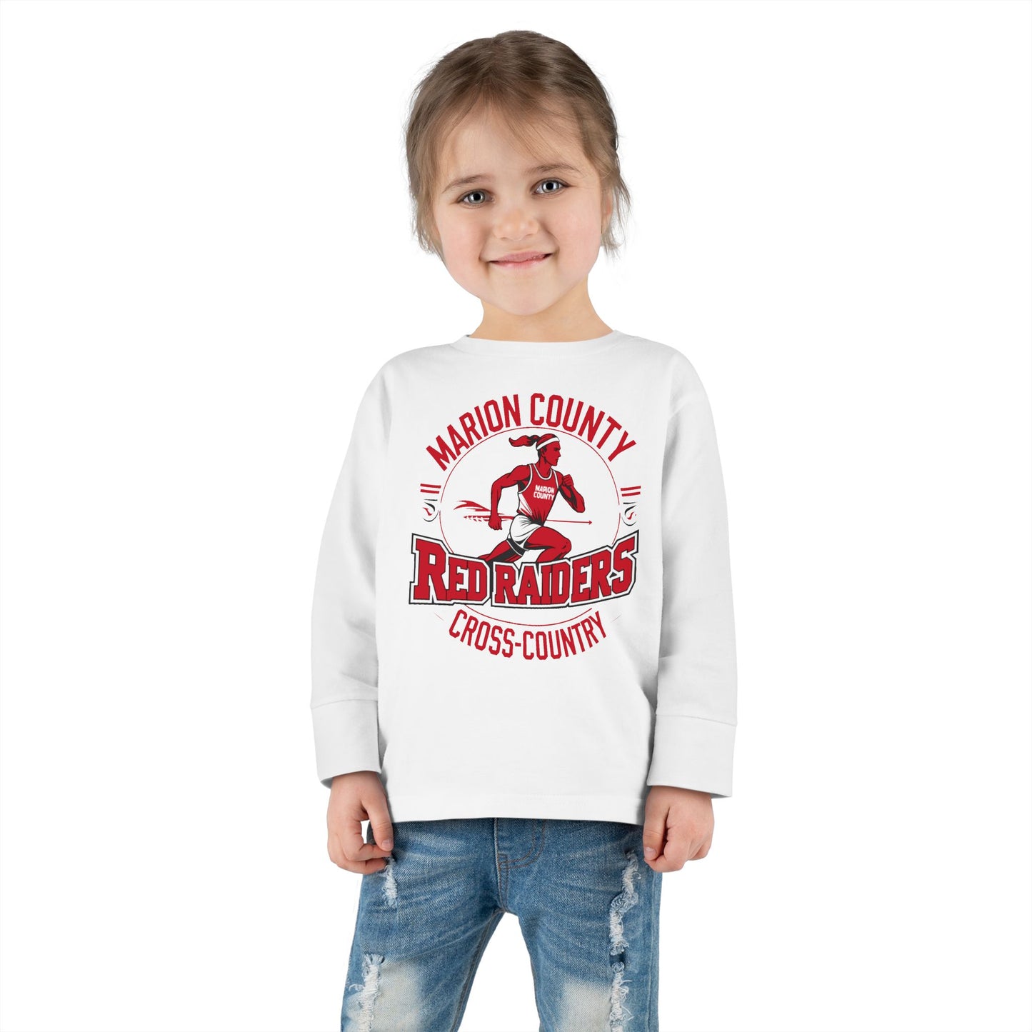 Toddler Long Sleeve Tee \ Marion County Red Raiders Cross-Country \ MCCC2