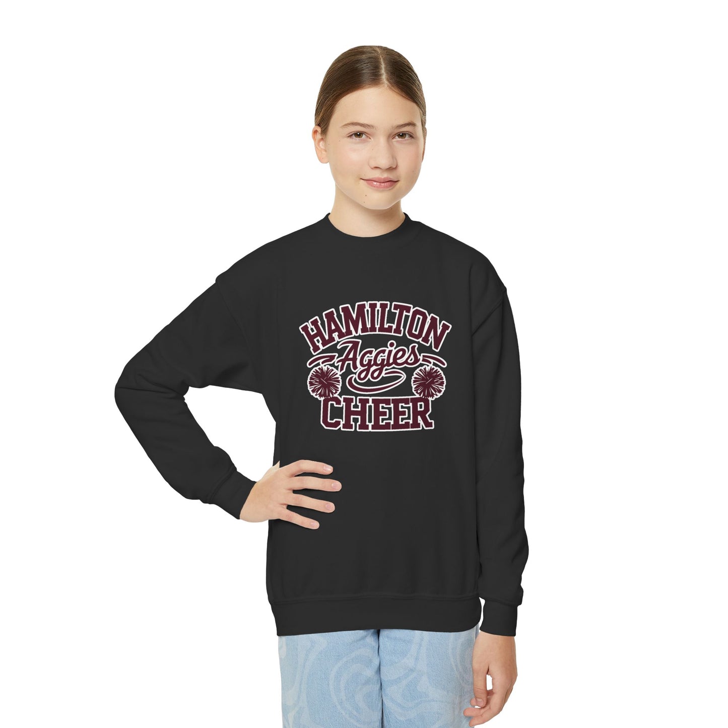 Youth Crewneck Sweatshirt \ Hamilton Aggies Cheer \ Style HAC2