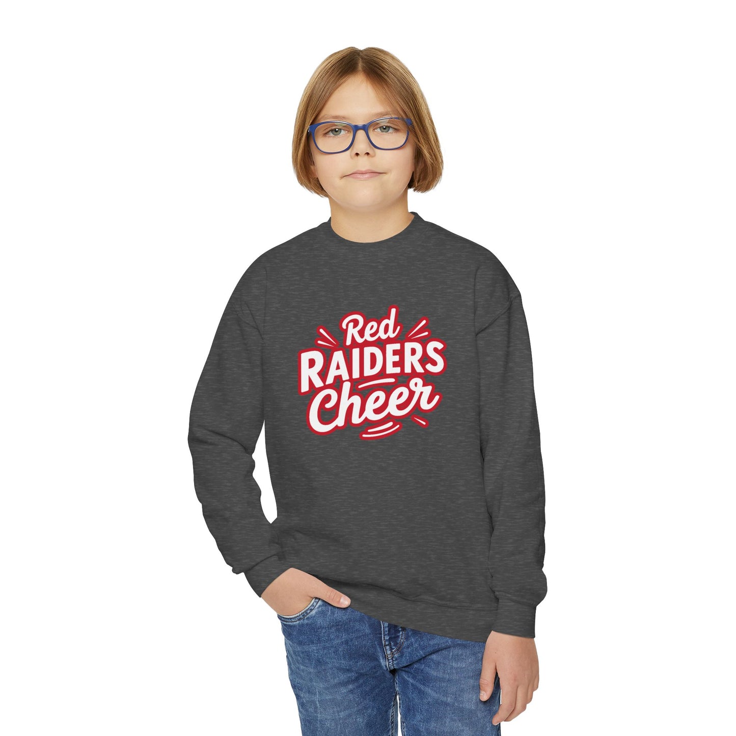 Youth Crewneck Sweatshirt \ Marion County Red Raiders Cheer \ MCC1
