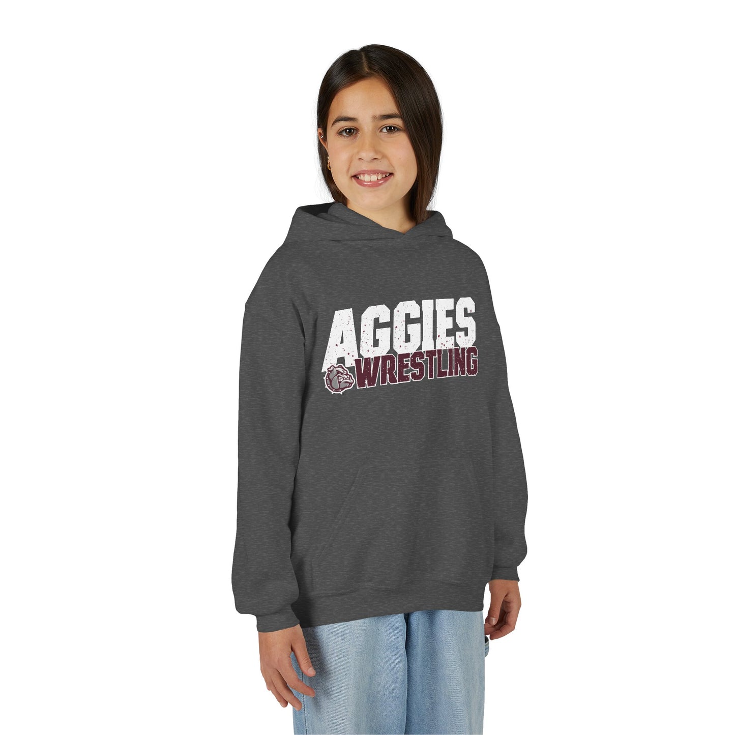 Youth Hoodie Sweatshirt \ Hamilton Aggies Wrestling \ HAW3