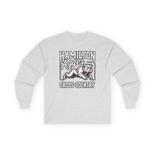 Adult Long Sleeve Tee \ Hamilton Aggies Cross-Country \ HCC2