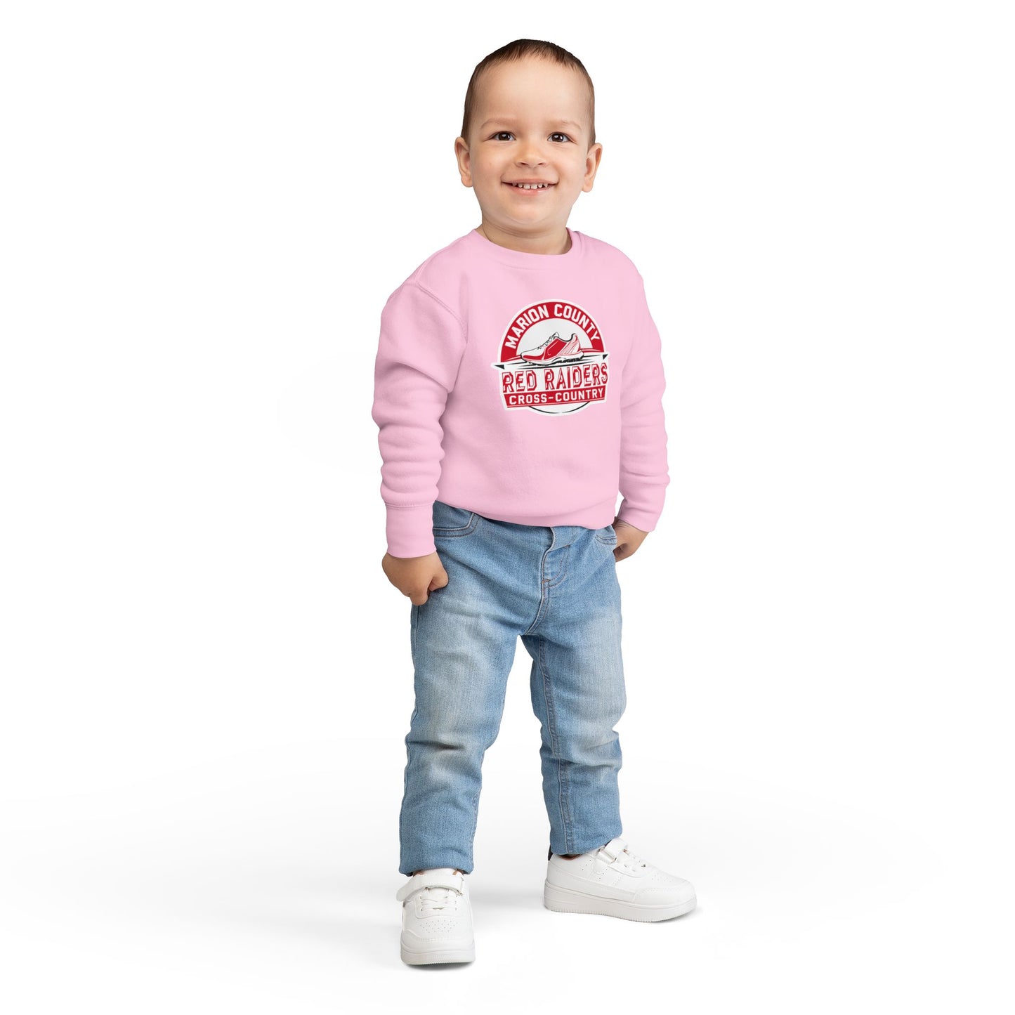 Toddler Crewneck Sweatshirt \ Marion County Red Raiders Cross-Country \ MCCC1