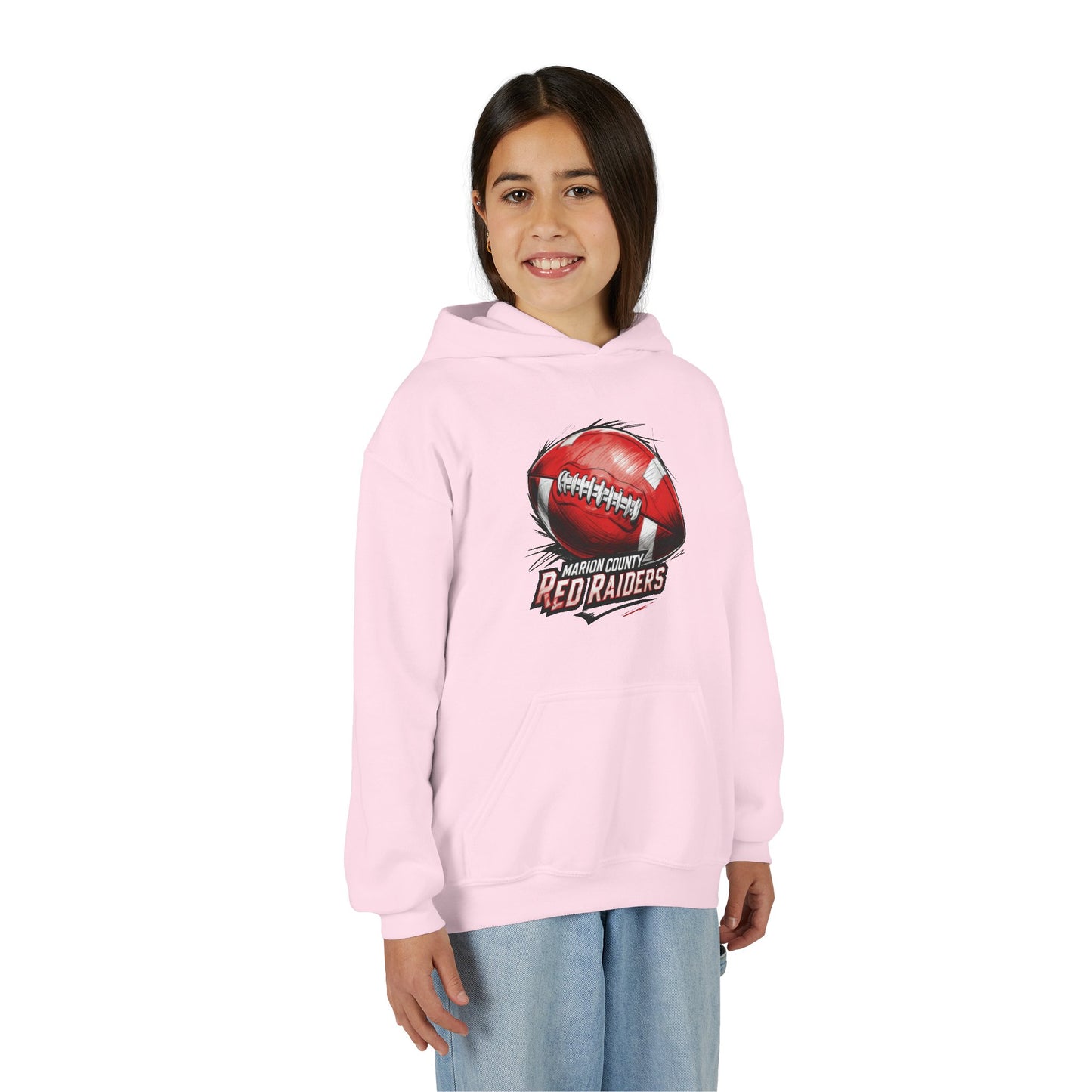 Youth Hoodie Sweatshirt \ Marion County Red Raiders Football \ MCF1