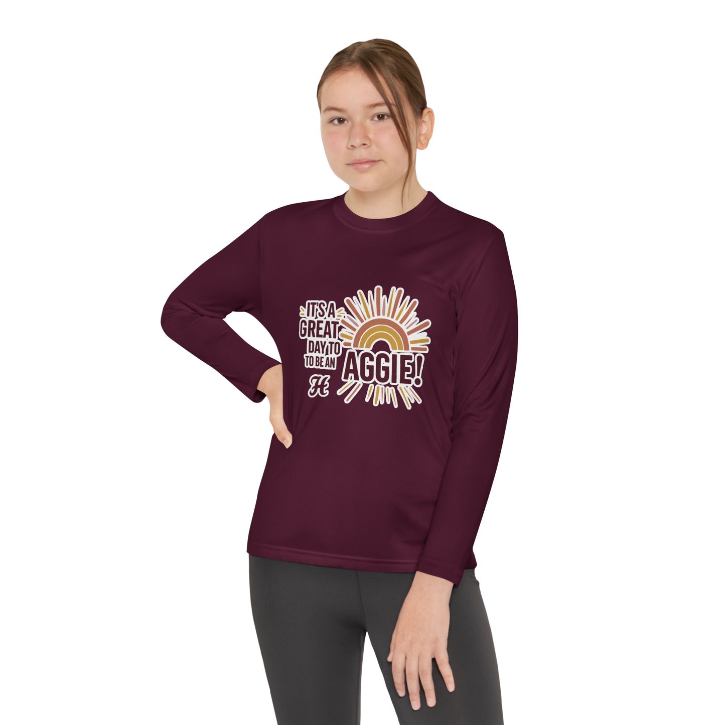 Youth Long Sleeve Tee \ It's a Great Day to be an Aggie! \ GDA1