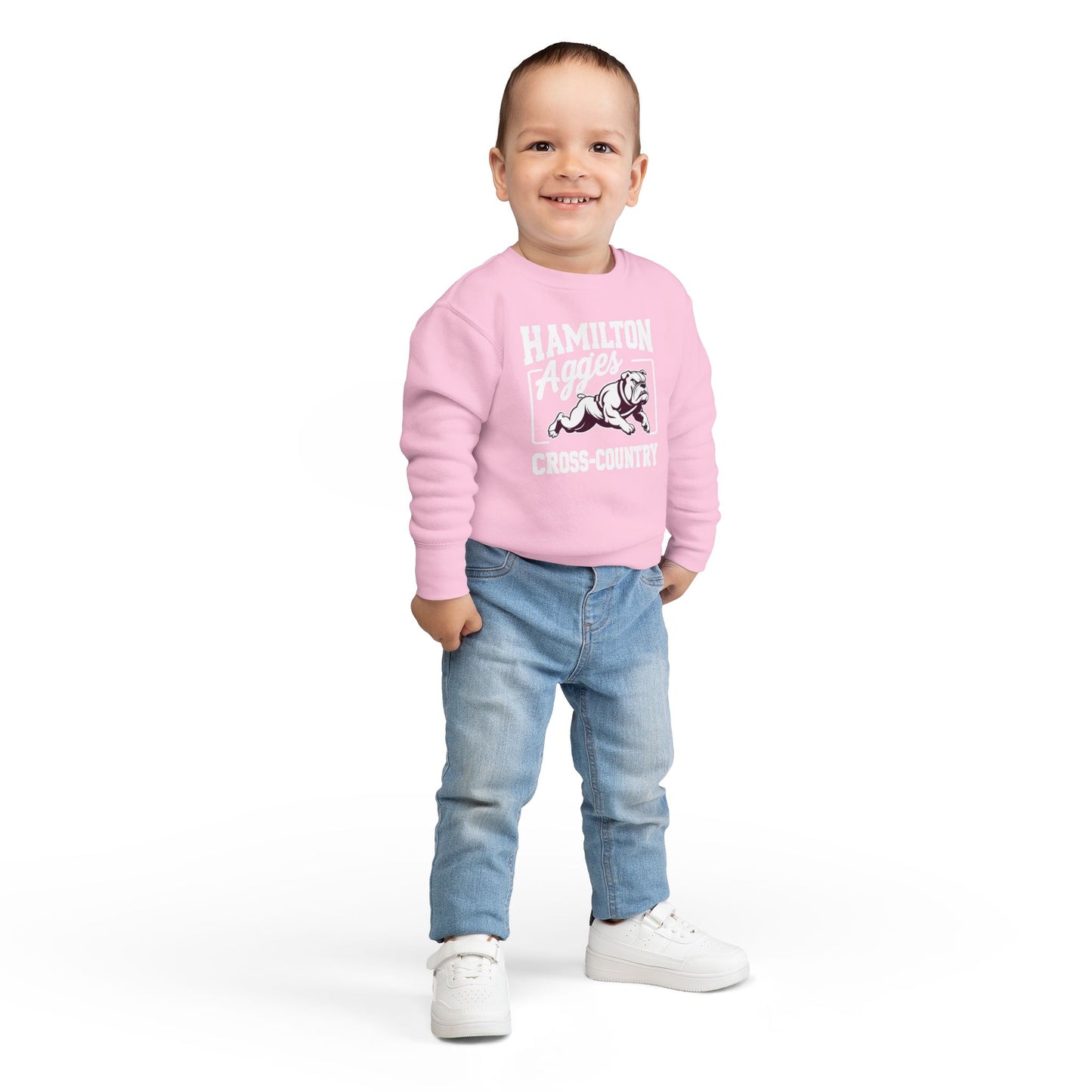 Toddler Crewneck Sweatshirt \ Hamilton Aggies Cross-Country \ HCC2