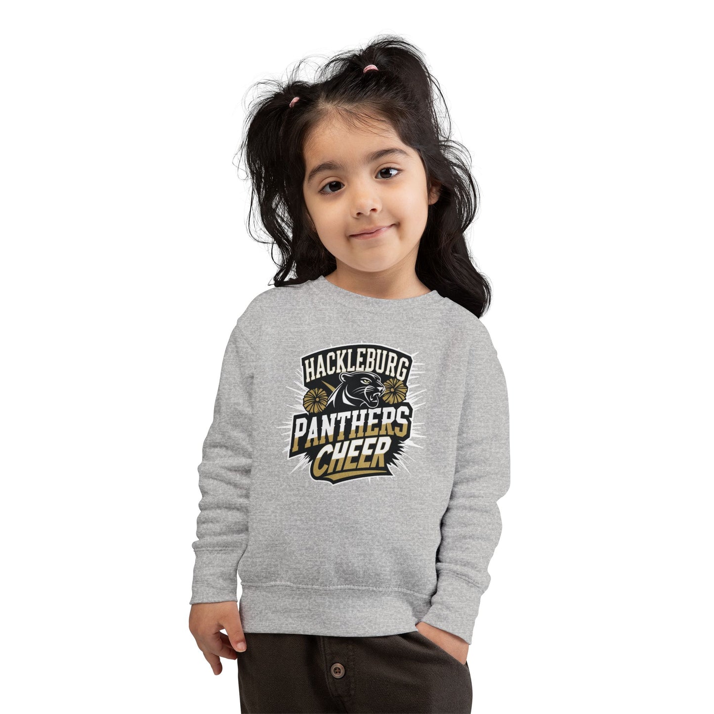 Toddler Crewneck Sweatshirt \ Hackleburg Panthers Cheer \ HPC1