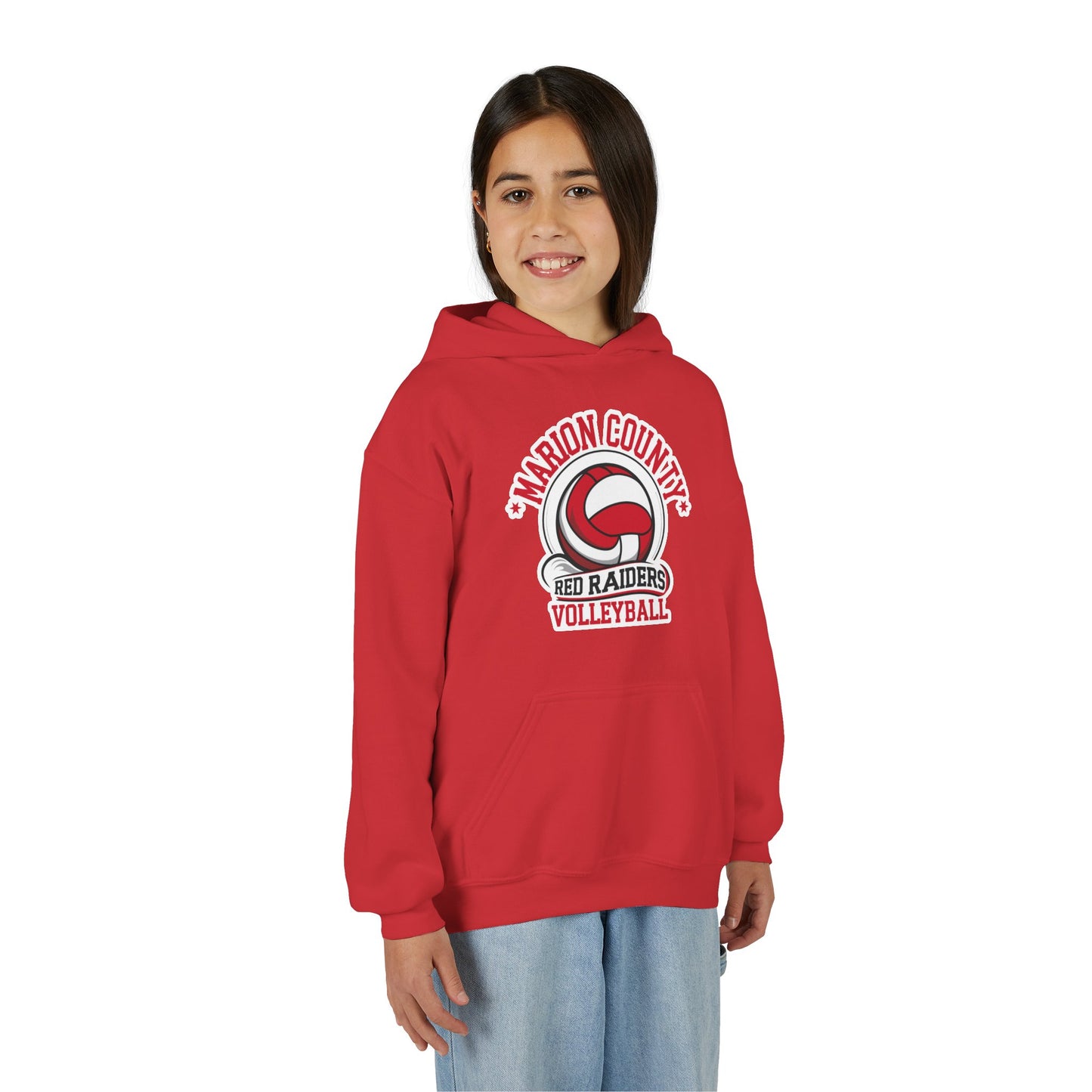 Youth Hoodie Sweatshirt \ Marion County Red Raiders Volleyball \ MCV1