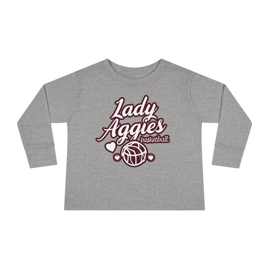 Toddler Long Sleeve Tee \ Hamilton Aggies Basketball \ HABBG2